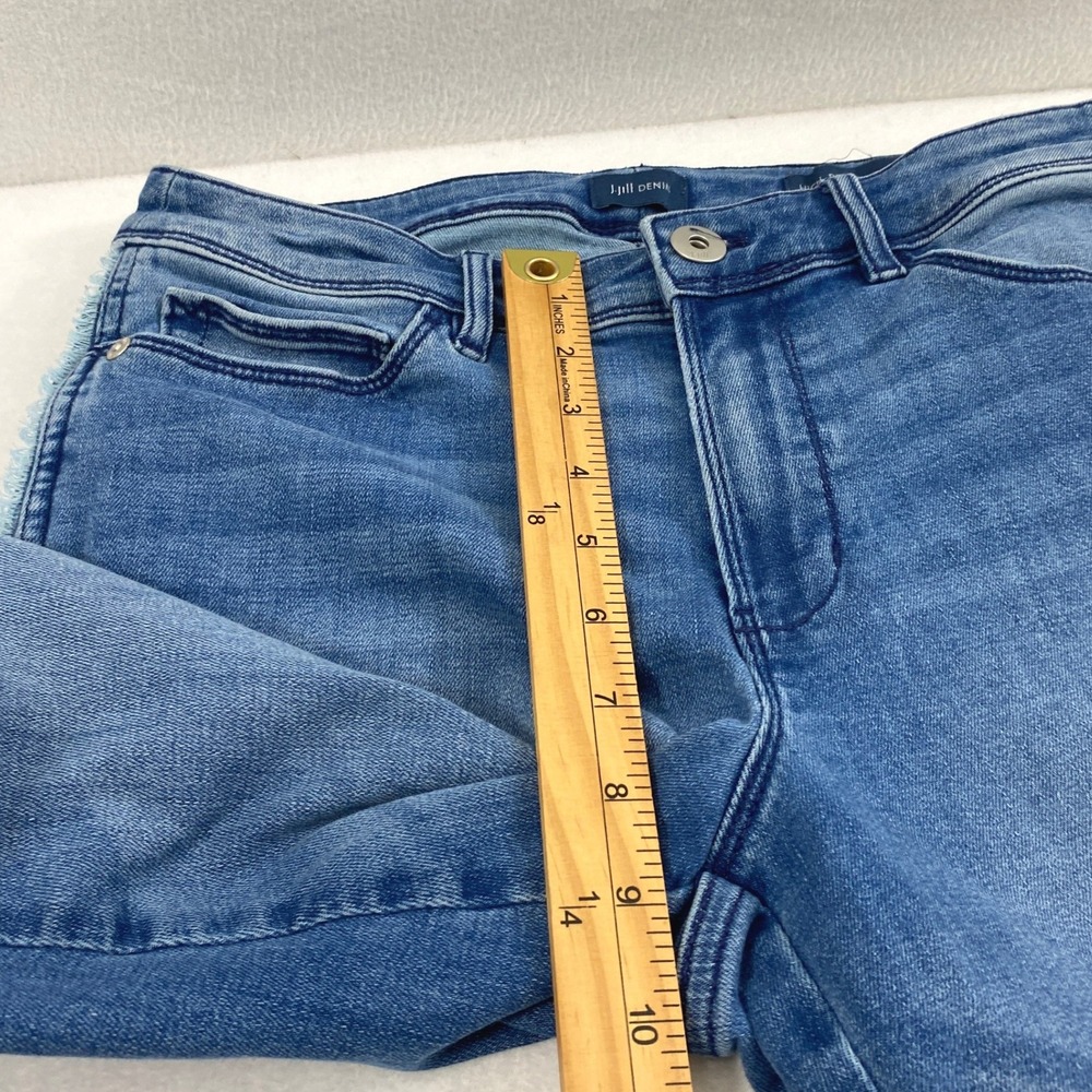 J.Jill‎ Denim High Rise Cropped Jeans Womens 6P Blue Fringe Side Stripe Pockets - Picture 10 of 13